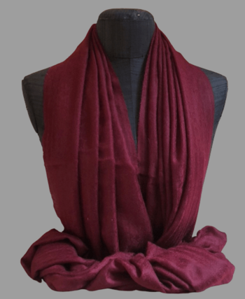 Warm Maroon Silk  Wool Shawl